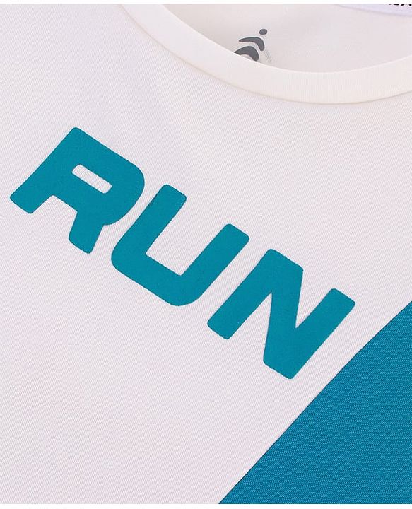 Pine Active Skin Friendly & Breathable Half Sleeves Sportswear T-Shirt - White & Blue