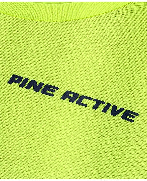 Pine Active Skin Friendly & Breathable Half Sleeves Sportswear T-Shirt - Green & White