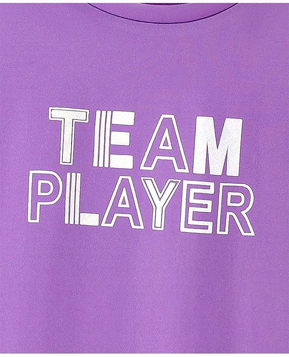 Pine Active Skin Friendly & Breathable Half Sleeves Sportswear T-Shirt - Purple