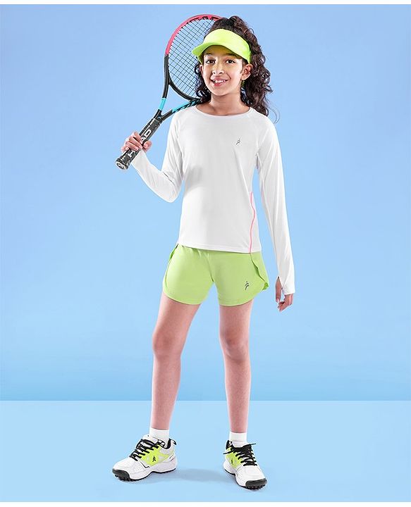 Pine Active Skin Friendly & Breathable Full Sleeves Sportswear T-Shirt - White