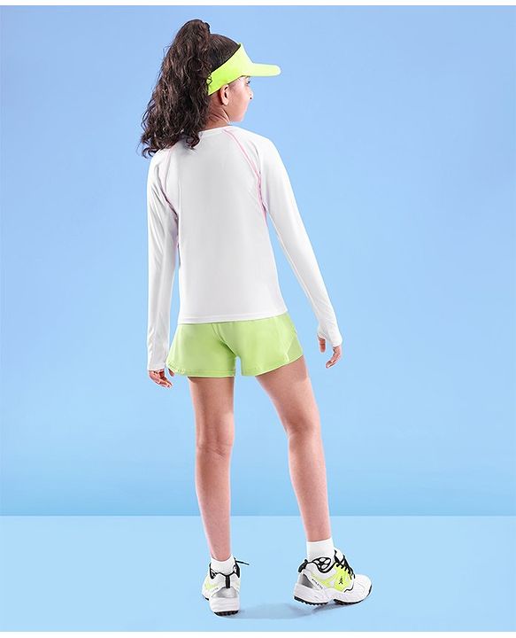 Pine Active Skin Friendly & Breathable Full Sleeves Sportswear T-Shirt - White