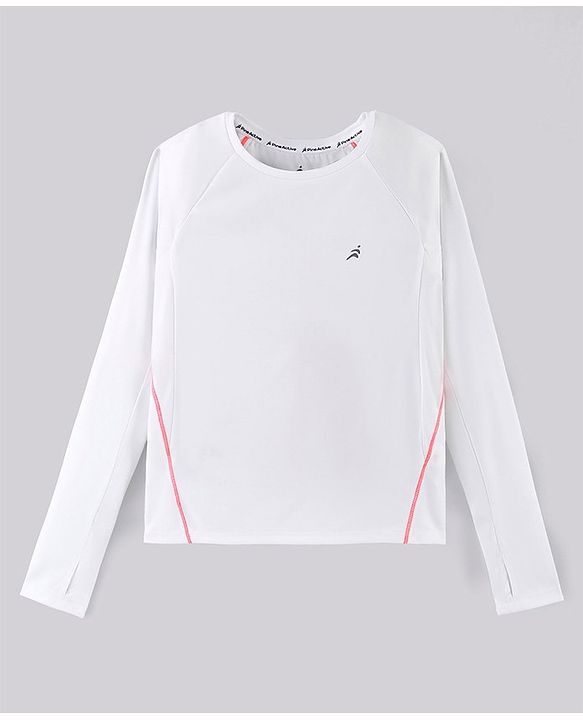 Pine Active Skin Friendly & Breathable Full Sleeves Sportswear T-Shirt - White