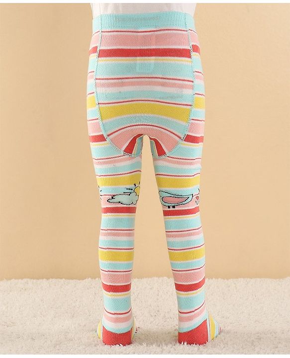 Cutewalk by Babyhug Anti Bacterial Footed  Tights Striped - Multicolor