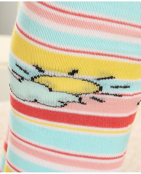 Cutewalk by Babyhug Anti Bacterial Footed  Tights Striped - Multicolor