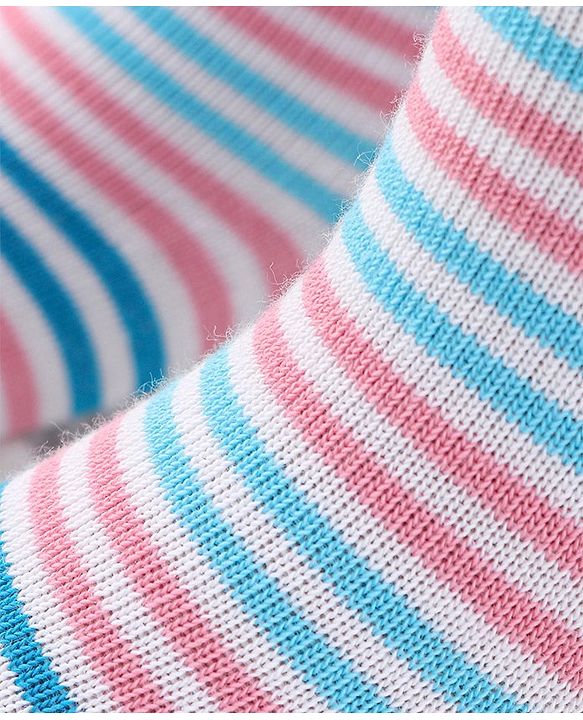 Cutewalk by Babyhug Anti Bacterial Striped Footed Tights - White