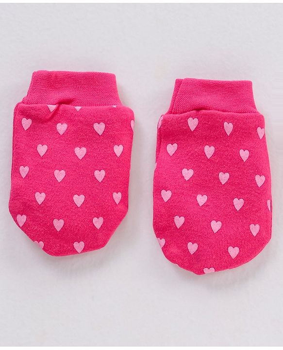 Babyhug 100% Cotton Animal Printed Cap Mittens & Booties - Cap Diameter 10 cm
