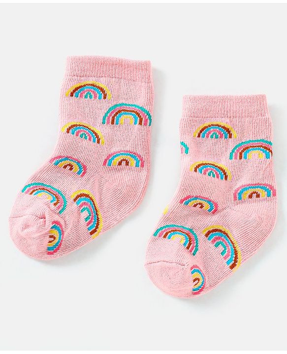 Cute Walk by Babyhug Cotton Non Terry Anti Bacterial Ankle Length Socks Unicorn Design Pack of 5 - Multicolour