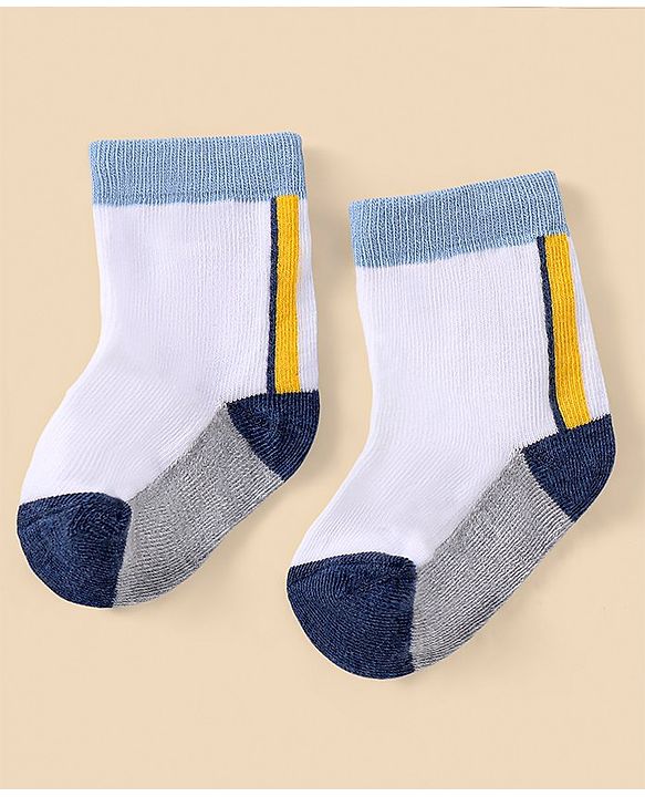Cutewalk by Babyhug Ankle Length Anti-bacterial Cotton Knit Blend Socks Giraffe Design Pack of 5 - Multicolour