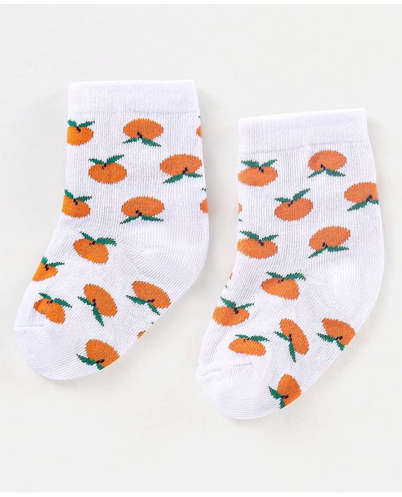 Cutewalk By Babyhug Anti Bacterial Ankle Length Socks Fruit Design Pack Of 5- Multicolor