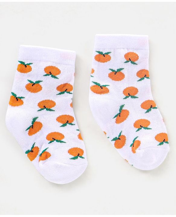 Cutewalk By Babyhug Anti Bacterial Ankle Length Socks Fruit Design Pack Of 5- Multicolor
