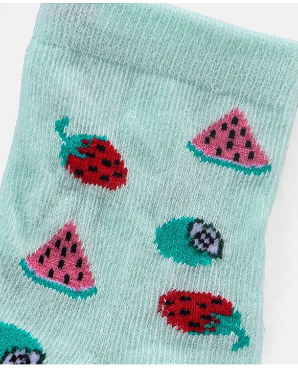Cutewalk By Babyhug Anti Bacterial Ankle Length Socks Fruit Design Pack Of 5- Multicolor