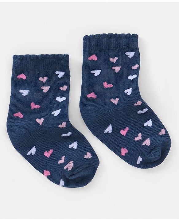 Cutewalk by Babyhug Ankle Length Anti Bacterial Cotton Knit Socks Polka Dot and Striped Design Pack of 3 - Blue & Pink