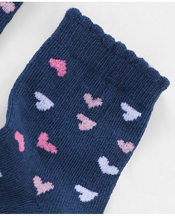 Cutewalk by Babyhug Ankle Length Anti Bacterial Cotton Knit Socks Polka Dot and Striped Design Pack of 3 - Blue & Pink