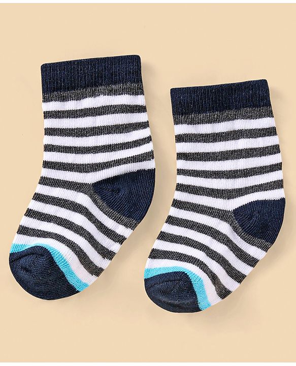 Cutewalk By Babyhug Anti Bacterial Ankle Length Socks Stripes Design Pack Of 5- Multicolor