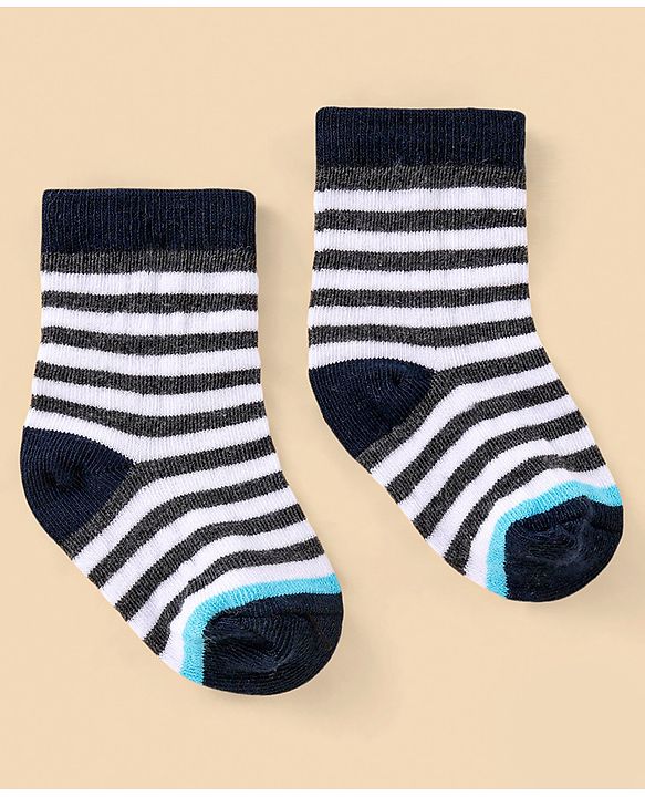Cutewalk By Babyhug Anti Bacterial Ankle Length Socks Stripes Design Pack Of 5- Multicolor