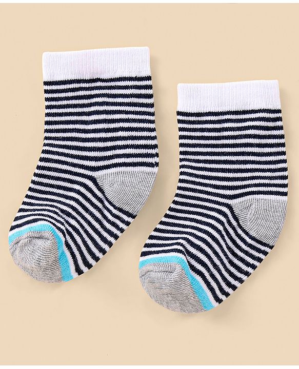 Cutewalk By Babyhug Anti Bacterial Ankle Length Socks Stripes Design Pack Of 5- Multicolor