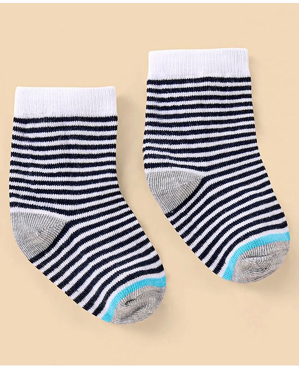Cutewalk By Babyhug Anti Bacterial Ankle Length Socks Stripes Design Pack Of 5- Multicolor