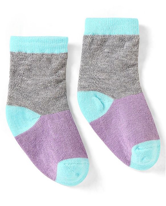 Cute Walk by Babyhug Cotton Anti Bacterial Ankle Length Socks Heart & Stripes Design Pack of 5 - Multicolour