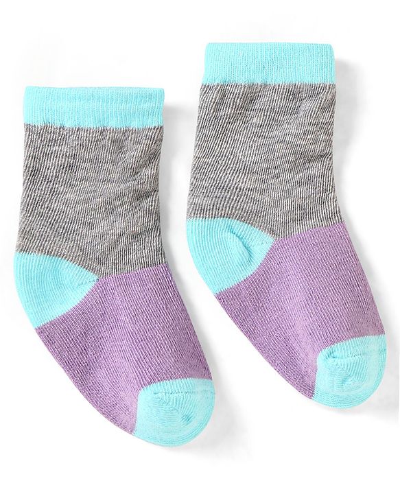 Cute Walk by Babyhug Cotton Anti Bacterial Ankle Length Socks Heart & Stripes Design Pack of 5 - Multicolour