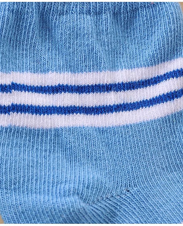 Cutewalk By Babyhug Anti Bacterial Ankle Length Socks Stripes & Whale Design Pack Of 5- Multicolor
