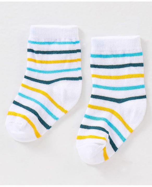 Cutewalk By Babyhug Anti Bacterial Ankle Length Socks Stripes Design Pack Of 3- Multicolor