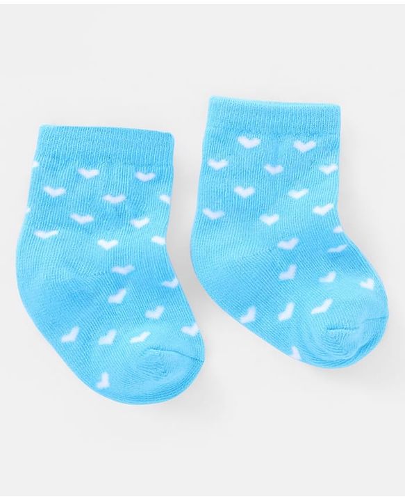 Cutewalk By Babyhug Anti Bacterial Ankle Length Socks Heart Design Pack Of 3- Multicolor