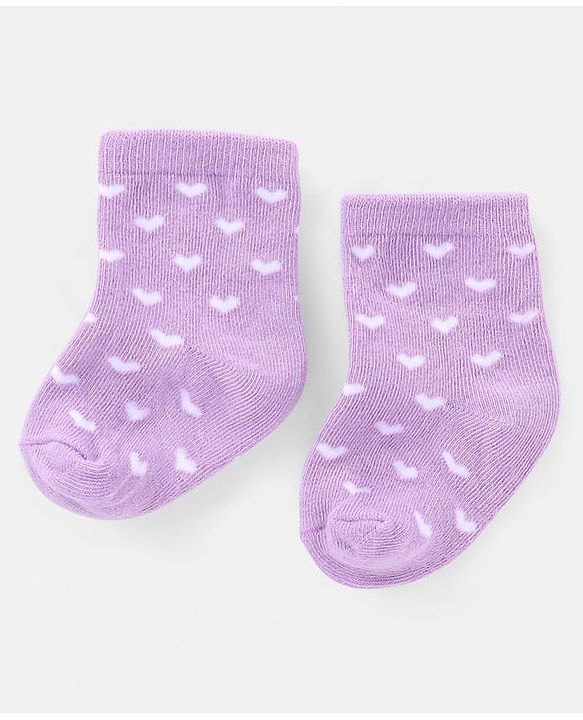 Cutewalk By Babyhug Anti Bacterial Ankle Length Socks Heart Design Pack Of 3- Multicolor