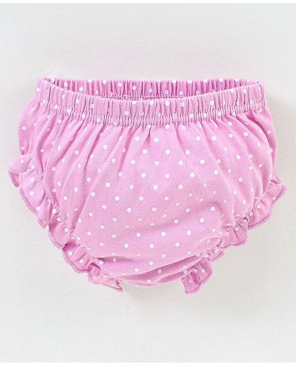 Babyhug 100% Cotton Knit Antibacterial Panties Stripes & Floral Print Pack Of 3 - Pink & Yellow