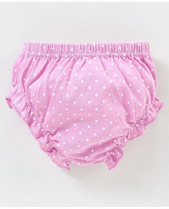 Babyhug 100% Cotton Knit Antibacterial Panties Stripes & Floral Print Pack Of 3 - Pink & Yellow