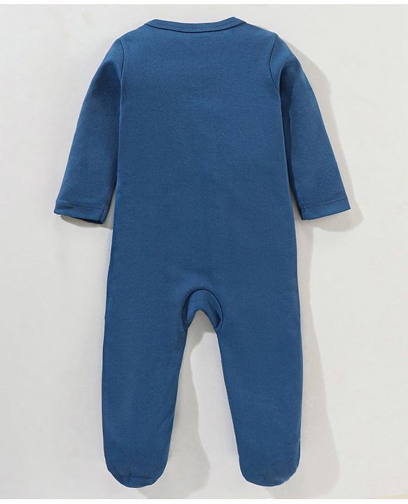 Babyhug Cotton Full Sleeves Sleep Suit Rabbit Printed - Blue