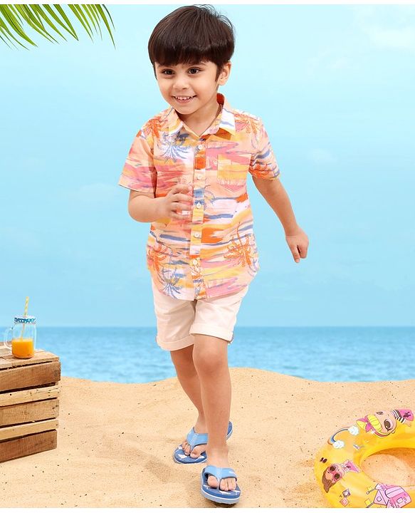 Babyhug 100% Cotton Half Sleeves Printed Shirt - Multicolor