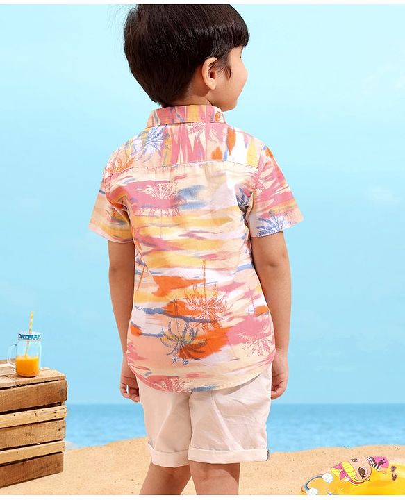 Babyhug 100% Cotton Half Sleeves Printed Shirt - Multicolor