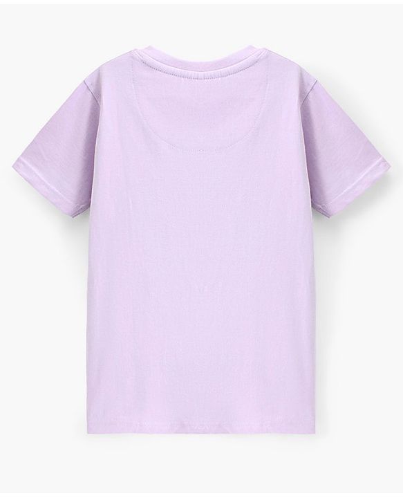 Pine Kids 100% Cotton Half Sleeves Bio Washed T-Shirt Text Print - Purple