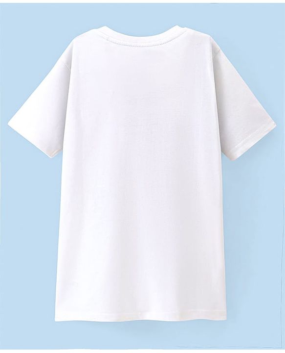 Pine Kids 100% Cotton Half Sleeves Bio Washed T-Shirt Beach Print - White