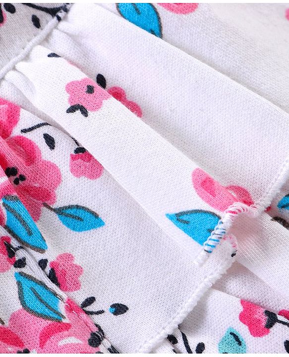 Babyhug 100% Cotton Half Sleeves Rompers Floral Print - Pink