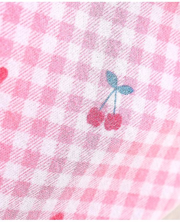 Babyhug Cotton Full Length Diaper Pants Floral & Fruit Print Pack Of 3 - Blue & Pink
