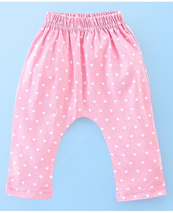 Babyhug Cotton Full Length Diaper Leggings Heart & Popsicle Print Pack Of 3- Green Pink & White