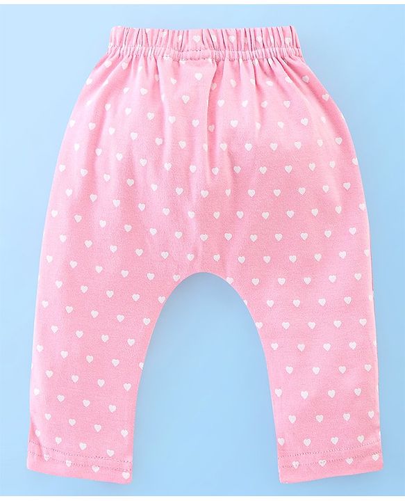 Babyhug Cotton Full Length Diaper Leggings Heart & Popsicle Print Pack Of 3- Green Pink & White