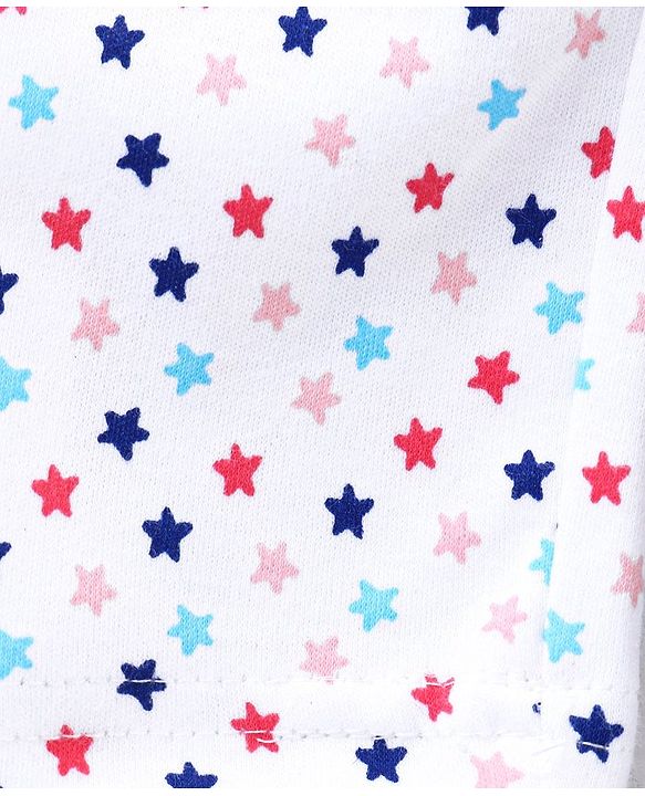 Babyhug Cotton Full Length Diaper Pants Crab & Stars Print Pack of 3 - White & Blue