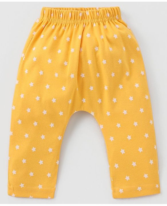 Babyhug Cotton Knit Full Length Diaper Leggings Pack of 3 Paper Planes & Stars Print - Pink Yellow & Sky Blue