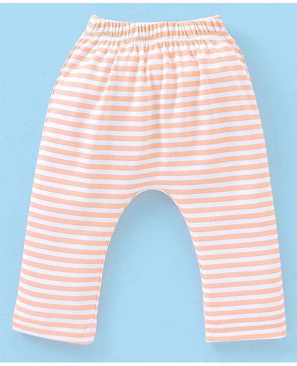 Babyhug Cotton Full Length Tiger Print Diaper Leggings  Pack of 3 - Pink Green & Blue