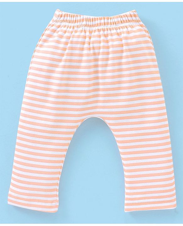 Babyhug Cotton Full Length Tiger Print Diaper Leggings  Pack of 3 - Pink Green & Blue