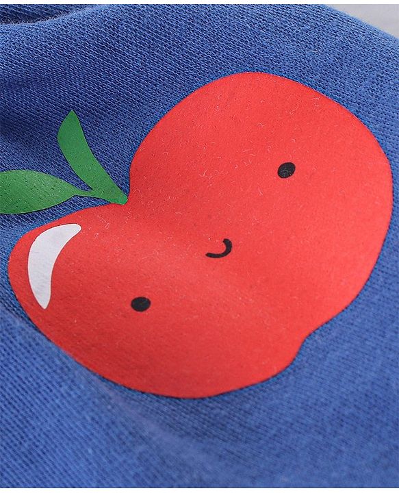 Babyhug Cotton Knit Full Length Striped Diaper Pants Fruits Print Pack of 3 - Red White & Blue