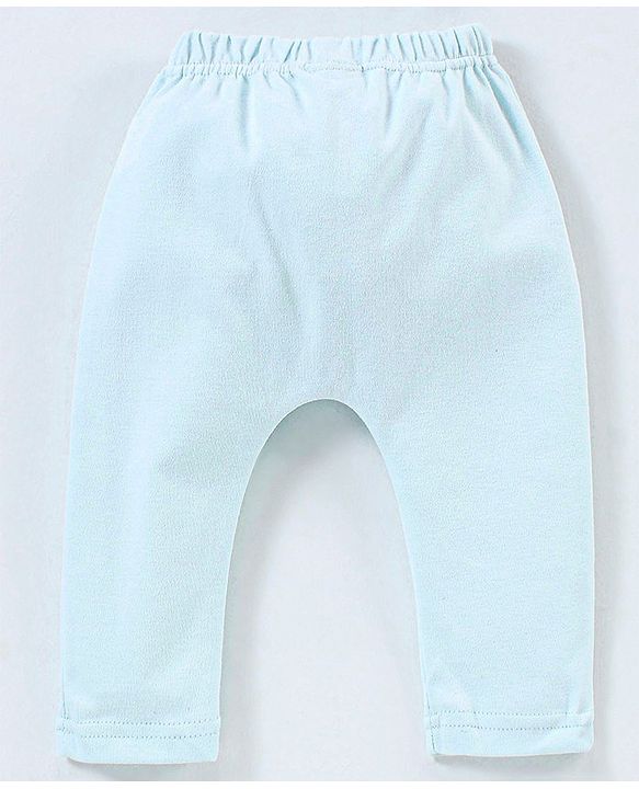 Babyhug Cotton Full Length Diaper Pants Panda & Star Print Pack Of 3 - Blue and Green