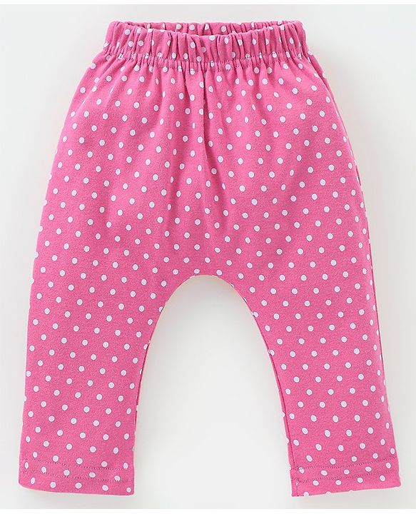 Babyhug Cotton Full Length Floral Print Diaper Leggings Pack of 3 - Pink & Purple