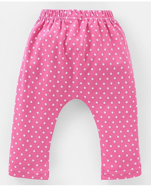 Babyhug Cotton Full Length Floral Print Diaper Leggings Pack of 3 - Pink & Purple