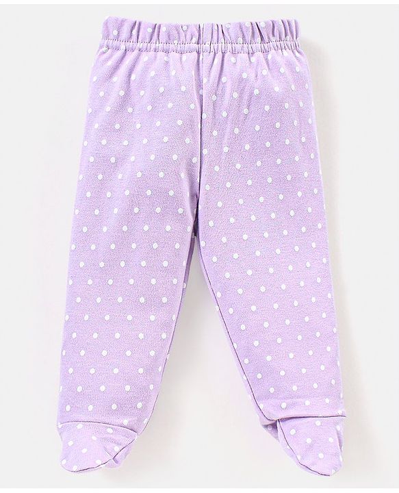 Babyhug Cotton Full Length Bootie Pants Butterfly Print Pack Of 3- Purple & Yellow