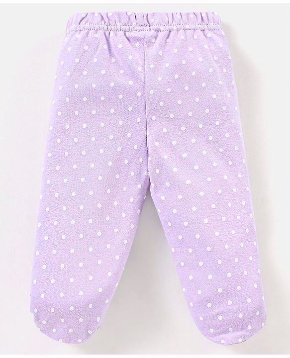 Babyhug Cotton Full Length Bootie Pants Butterfly Print Pack Of 3- Purple & Yellow