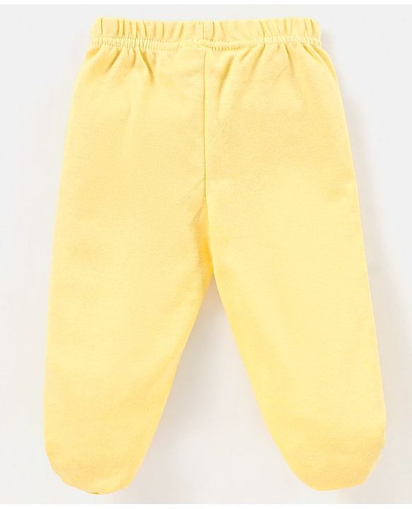 Babyhug Cotton Full Length Bootie Pants Butterfly Print Pack Of 3- Purple & Yellow