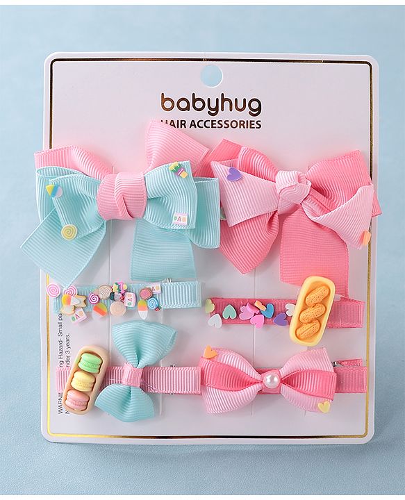 Babyhug Bow & Butterfly Clips Pack of 6 - Multicolor